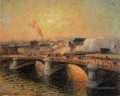 le pont boieldieu rouen au coucher du soleil 1896 Camille Pissarro